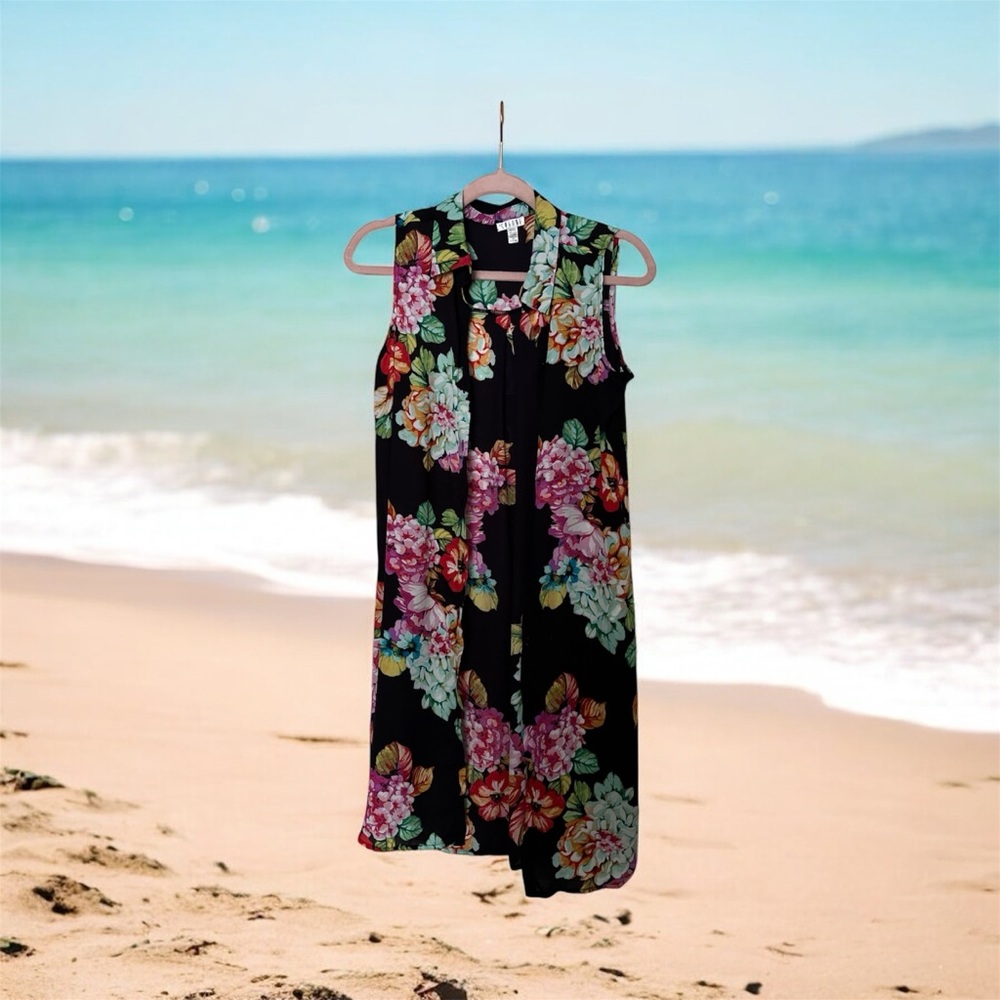 Spense Colorful Floral Pattern Bathing Suit Coverup